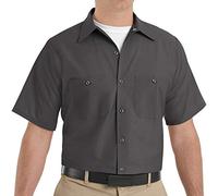 Red Kap Plain Adult Solid Rip Stop Shirt, Charcoal, S