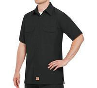 Red Kap Unisex's Men's Short Sleeve Solid Ripstop Shirt, Black, Large