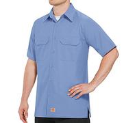 Red Kap Unisex's Men's Short Sleeve Solid Ripstop Shirt, Light Blue, XL Tall