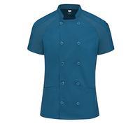 Red Kap Women's Airflow Raglan Chef Coat with Oilblok Jacket, Teal with Teal Mesh, Medium