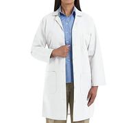 Red Kap Women's Button Down Lab Coat, White, XS