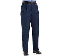 Red Kap Women's Pleated Twill Slacks, Navy, 14W x 32L