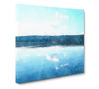 Red Kayak on a Lake in Sweden Canvas Print | Gallery Wrapped 30mm Frame Wall Art | 20x20 inches | Ready to Hang | Abstract Landscape Picture | Living Room Bedroom Lounge Office