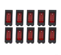 Red Kcd3 Rocker Switch 3 Pin 250v 6a Compact Panel Mount For Household Appliances Industrial Machinery And Diy Projects 10 Pack