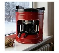 Red Kerosene Stove Compact Iron Heater with Cotton Wick Portable Metal Stove Windproof Smoke-Free Burner Outdoor Combustion Camping Accessory Red 8.3x8.7"