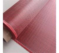 Red Kevlar Carbon Fiber Mixed Hybrid Fabric, 3K 200gsm, 2x2 Twill Weave, 50cm Width x 1m