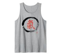 Red Ki Chi Kanji Calligraphy Lively Hand-Brushed Enso Circle Tank Top