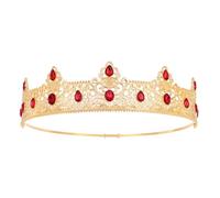 Red King Crown for Men Decoration for Birthday Prom Party Costume Wedding Halloween Father's Day Gift for Men Father Husband Friend
