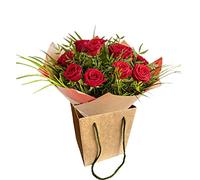 Red King Roses Bouquet Gift - Fresh Seasonal Floral Arrangement for Birthday, Anniversary, Valentine, Mum, Love, Party Event, Occasions - Long-Lasting Cut Flowers