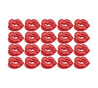 Red Kiss Lips Embroidered Patch, 20PCS Lip Shape Iron on Sewing Applique Stickers Patch Red Lips Lipstick Cute Cartoon Patches