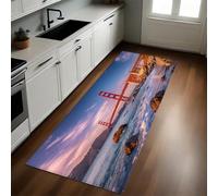 Red Kitchen Mat Building the Golden Gate Bridge Non-Slip Washable Standing Mat 40 x 120 cm Carpet Runner for Kitchen Laundry Home Office