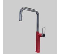 Red Kitchen Mixer Tap with Pull Out Spray Single Handle 1 Hole Sink Faucet 2 Spray Modes for Easy Cleaning and Versatile Use Modern Design Kitchen Upgrade