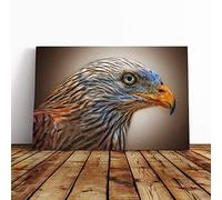 Red Kite Bird Canvas Print | Gallery Wrapped 30mm Frame Wall Art | 20x14 inches | Ready to Hang | Modern Animals Picture | Living Room Bedroom Lounge Office