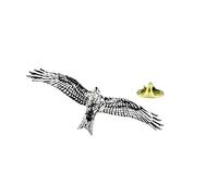 Red Kite Bird English Pewter Lapel Pin Badge with gift box