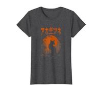 Red Kitsune Japanese Aesthetic Red Rising Sun Torii Gate T-Shirt, Women, Dark Heather Grey, 3X-Large