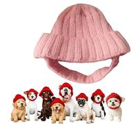 Red Knit Dog Beanie with Ear Flaps,Autumn/Winter Warm Windproof Knitted Pet Hats for Large Medium Small Dogs,Dog Santa Hat for Dogs & Cats,for Cold Weather Outdoor Walks & Photos (pink)