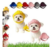 Red Knit Dog Beanie with Ear Flaps - Warm Winter Hat, Cozy Winter Hat for Small Pet, Cute Soft Stretchy Pet Accessories, for Small & Medium Dogs & Cats (2Pcs-B)