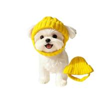 Red Knit Dog Beanie with Ear Flaps - Warm Winter Hat, Soft Stretchy Puppy Knit Cap, Cozy Stretchy Pet Knits Hat and Flexible Fit, For Red Dog Hats with Ear Flaps (yellow)