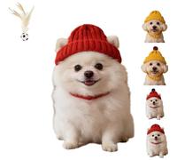 Red Knit Dog Beanie With Ear Flaps - Warm Winter Hat,Soft Warm Pet Cap,Anti-Drop Design,Cute Winter For Dogs & Cats,For Daily Walks & Photo Prop(Red-B,M)