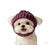 Red Knit Dog Beanie with Ear Flaps, Winter Warm Pet Hat, Soft Knitted Dog Hat, Pet Warm Winter Hat Cold Weather Outdoor Walks & Photos for Small & Medium Dogs & Cats (Purple)