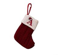 Red Knitted Christmas Stocking Snowflake Alphabet Tree Decor