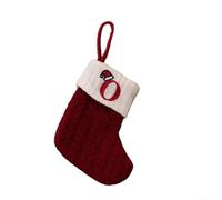 Red Knitted Christmas Stocking Snowflake Alphabet Tree Decor