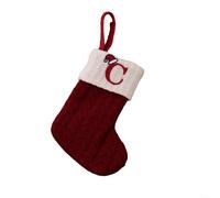 Red Knitted Christmas Stocking Snowflake Alphabet Tree Decor