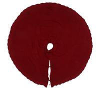 Red Knitted Christmas Tree Skirt Rustic Farmhouse Christmas 48 Inch | Braided Cable Knit Pattern, Beautifully Textured Surface, Fade-resistant and Pill-resistant, Easy Storage for Winter Banquets