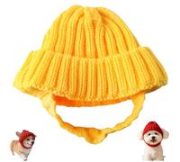 Red knitted dog ear warmer hat, pet knitted warm winter hat, cute dog scarf, suitable for outdoor walks and photo shoots in cold weather