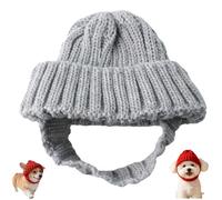 Red knitted dog warmer hat, pet winter warmer hat, suitable for outdoor walks and photo shoots in cold weather, suitable for both indoor and outdoor use, anti-fall-off design