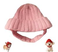 Red knitted dog warmer hat, pet winter warmer hat, suitable for outdoor walks and photo shoots in cold weather, suitable for both indoor and outdoor use, anti-fall-off design