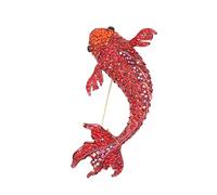 Red Koi Fish Carp Crystal Brooches Cute Enamel Rhinestone Ocean Animal Lapel Brooch Pins Fashion Jewelry for Womens Girls Gift