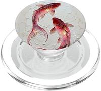 Red Koi Fish Japanese Carp Mosaic Art Zen Pond PopSockets PopGrip for MagSafe
