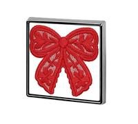 Red Lace Bow Tie Unisex Brooches & Pins Square Lightweight Lapel Badge Jewelry for Clothing Shawl Hat