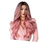 Red Lace Front Wig, Pink Wig, Pink Lace Front Wigs Deep Wave Curly Lace Wig with Hair Pink Color Cosplay Wigs Pink Lace Front Wig Pink Lace Front Wig Human Hair for Girls and