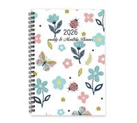Red Ladybirds 2026 Journal A5 To Do List Notebook 2026 Notepad Organisation Gifts Diary and Journal for University Student Week To View Monthly Year Diary Planner with Dotted Line Note Page Slim