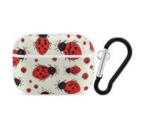 Red Ladybug AirPods Pro 2 Case Cover, Shockproof Hard Shell Protective Case for Women Men, Compatible with Airpod Pro Case 2nd/1st Generation with Keychain-White