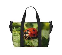 Red Ladybug Art Travel Duffle Bag-Lightweight Carry On Weekender for Men Women, Waterproof Overnight Bag for Gym Weekend Trips