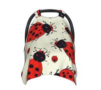 Red Ladybug Baby Car Seat Canopy Cover, Multi Use Breathable Nursing Breastfeeding Covers for Mom Soft Stroller Sun Shade Newborn Shower Gift