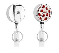 Red Ladybug Badge Reel Retractable Stainless Steel Badge Clip with Lanyard Cute Badges Reel Holder Heavy-Duty Nurse Doctor Name Tag Badges Clip for Work