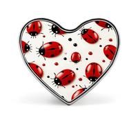 Red Ladybug Button Pin Design Your Own Personalized Pin Cute Button Badge Exquisite Heart Badge Fashion Brooch Metal Decorative Lapel Pins for Hat Clothes Backpack