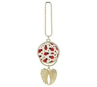Red Ladybug Car Hanging Ornament Rear View Mirror Pendant Lucky Presents Hanging Ornament Funny Car Pendant for Office Auto Home Decoration Golden-style
