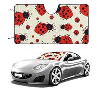 Red Ladybug Car Windshield Sun Shade Keep Car Interior Cool 51"x28" Folding Front Window Sun Shade, Heat Shield for SUV, Truck, Blocks UV