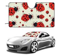 Red Ladybug Car Windshield Sun Shade Keep Car Interior Cool 55"x30" Folding Front Window Sun Shade, Heat Shield for SUV, Truck, Blocks UV