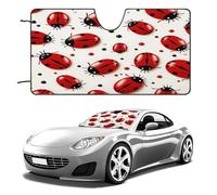 Red Ladybug Car Windshield Sun Shade - Reflector Sunshade Offers Ultimate Protection for Car Interior, Cool Reflective Sun Blocker Fits Small Sedans, Mini SUVs 55"x30"
