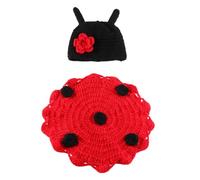 Red Ladybug Crochet Knitted Newborn Photography Prop Costume Set