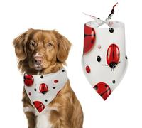 Red Ladybug Dog Bandana for Small Medium Large Dogs Printing Pattern Adjustable Bibs Scarf Soft Washable Triangle Pet Costume Decor