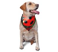 Red Ladybug Dog Bandana Pet Scarf Accessories for Small Medium Dogs Cats Photo Prop, Triangle Pet Bandanas Adjustable Puppy Bib Washable Dog Kerchief Puppy Neckerchief