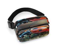 Red Ladybug Fanny Pack Belt Bag with Adjustable Strap Fashion Waist Bag for Outdoor Sports Hiking, white, 20x13cm, Full Printed Waist Bag