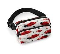 Red Ladybug Full Printed Fanny Pack,Zipper Belt Bag Cute Crossbody Bag Hip Bum Bag with Adjustable Strap